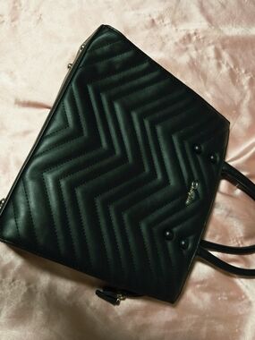 Source Unknown Black Quilted Top-Handle Tote